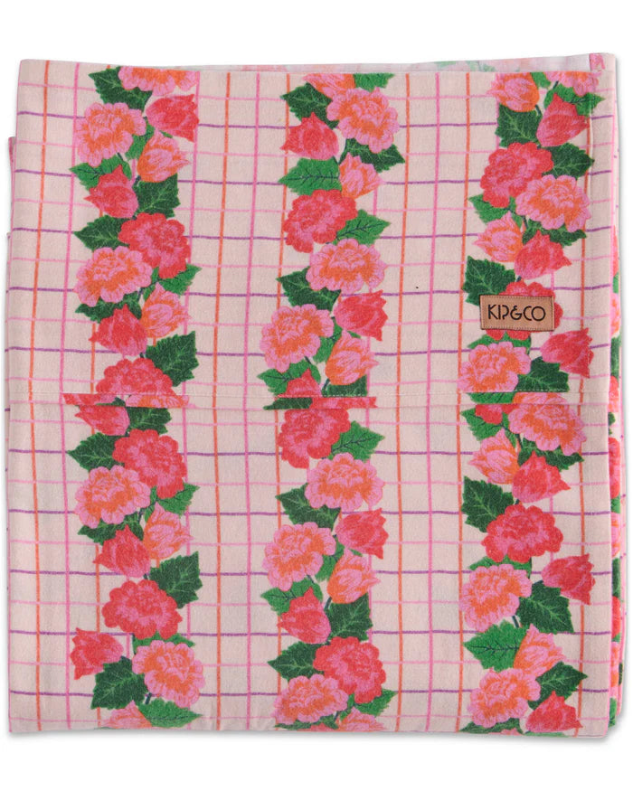 Rose Link Flannelette Flat Sheet