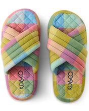 Load image into Gallery viewer, Florida Tartan Quilted Velvet Adult Slippers
