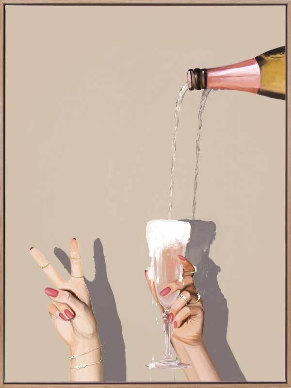 Champagne Showers - Oak Box Frame Canvas pre order