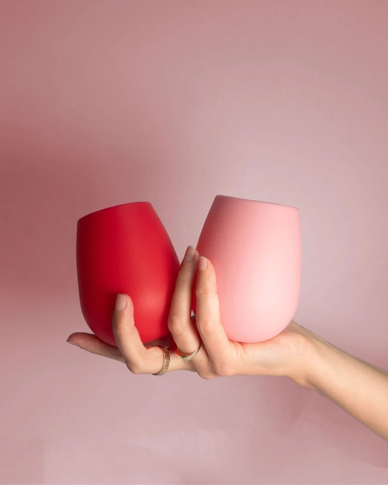 Silicone Unbreakable Glasses - Cherry + Blush