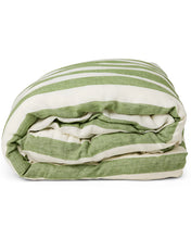 Load image into Gallery viewer, Moss Stripe Linen Quilt Cover
