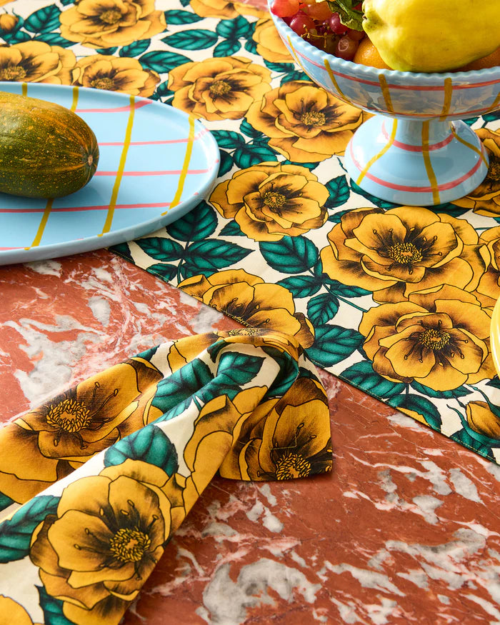 Golden Peony Table Runner