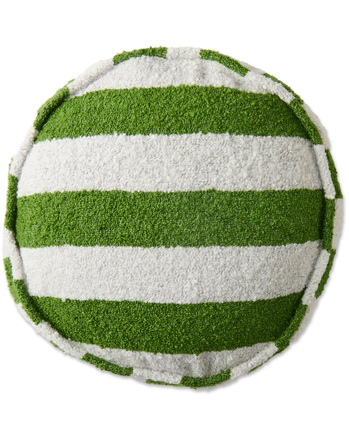 Moss Stripe Boucle Pea Cushion