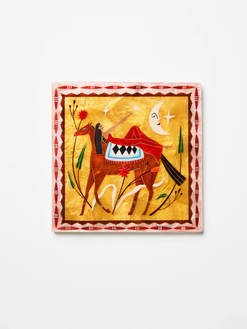 Fable Horseback Pink Square