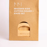 Wooden Kids Cutting Board + Knife Set