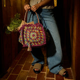 Solara Crochet Bag - Burnt Cherry