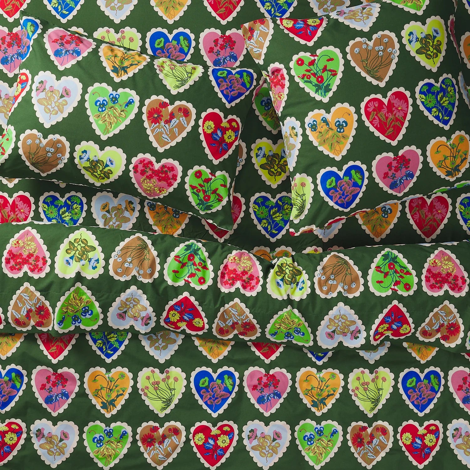 Loretta Cotton Sheets - Hunter Green Fitted Sheet King Single