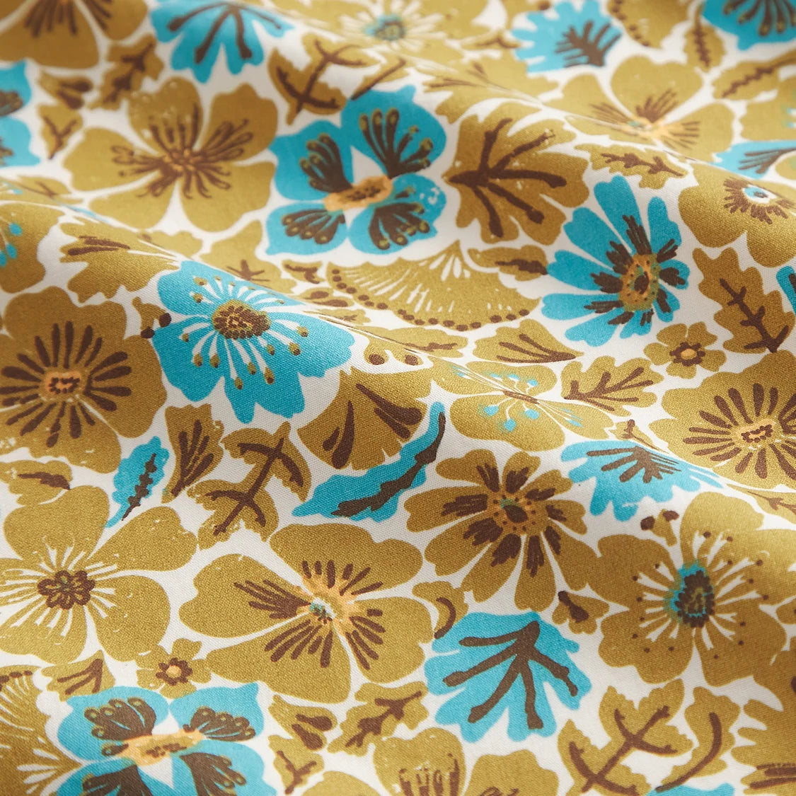 Magnolia Cotton Sheets - Turquoise Queen