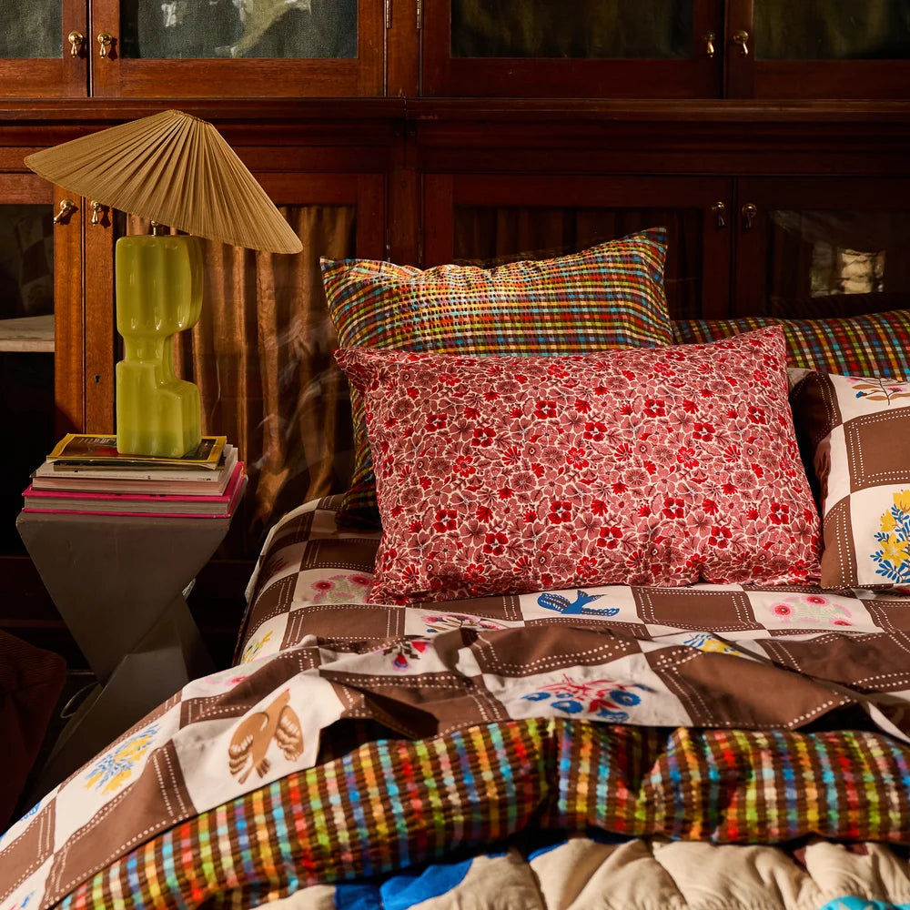 Magnolia Cotton Pillowcase Set - Poppy