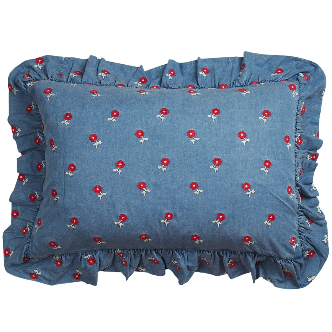 Anneliese Ruffle Pillowcase - Poppy