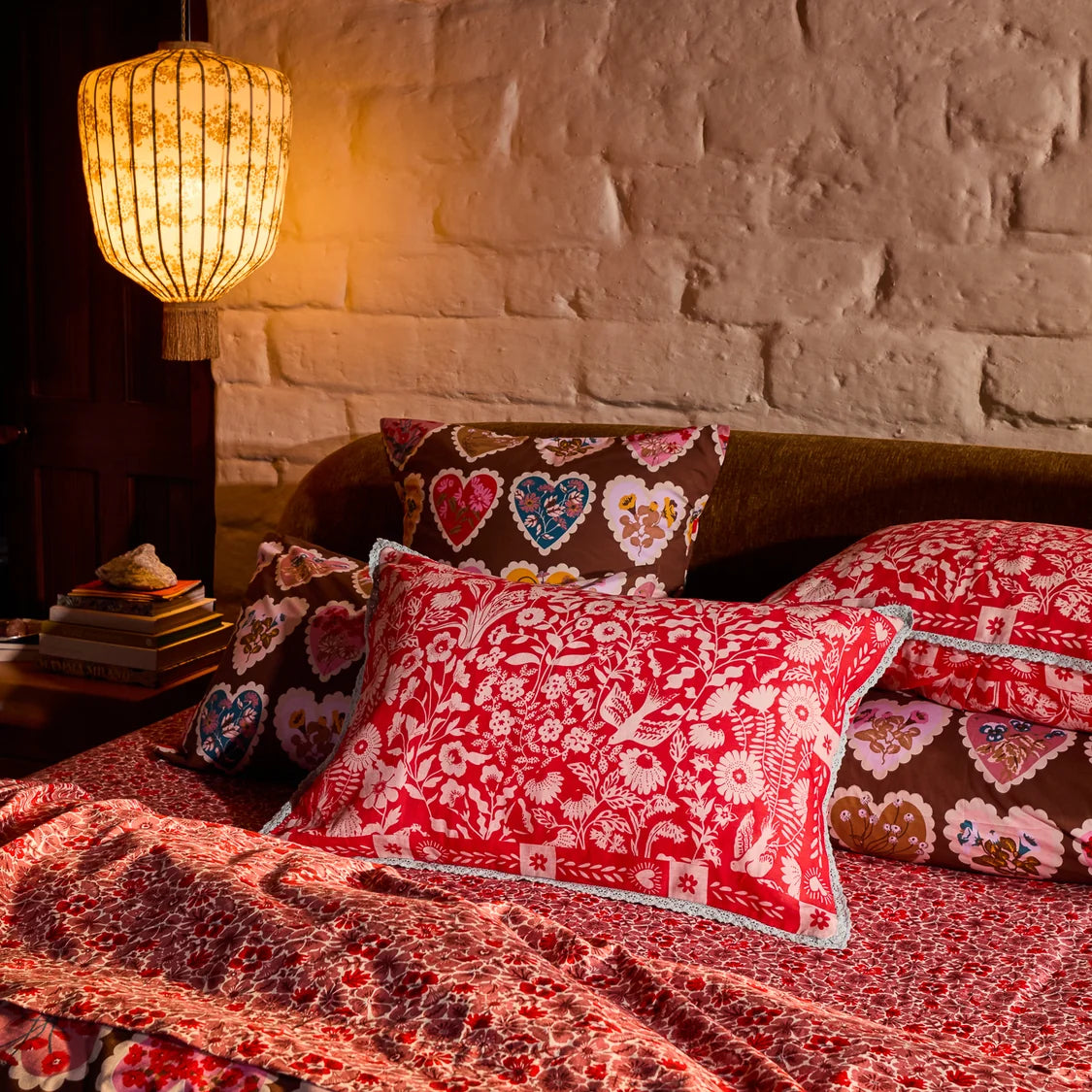 Indiana Linen Pillowcase Set - Poppy