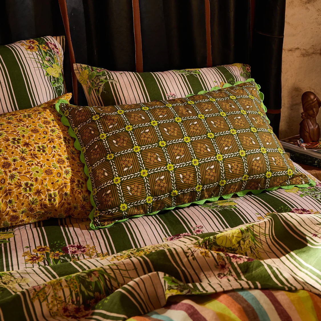Magnolia Cotton Pillowcase Set - Ochre