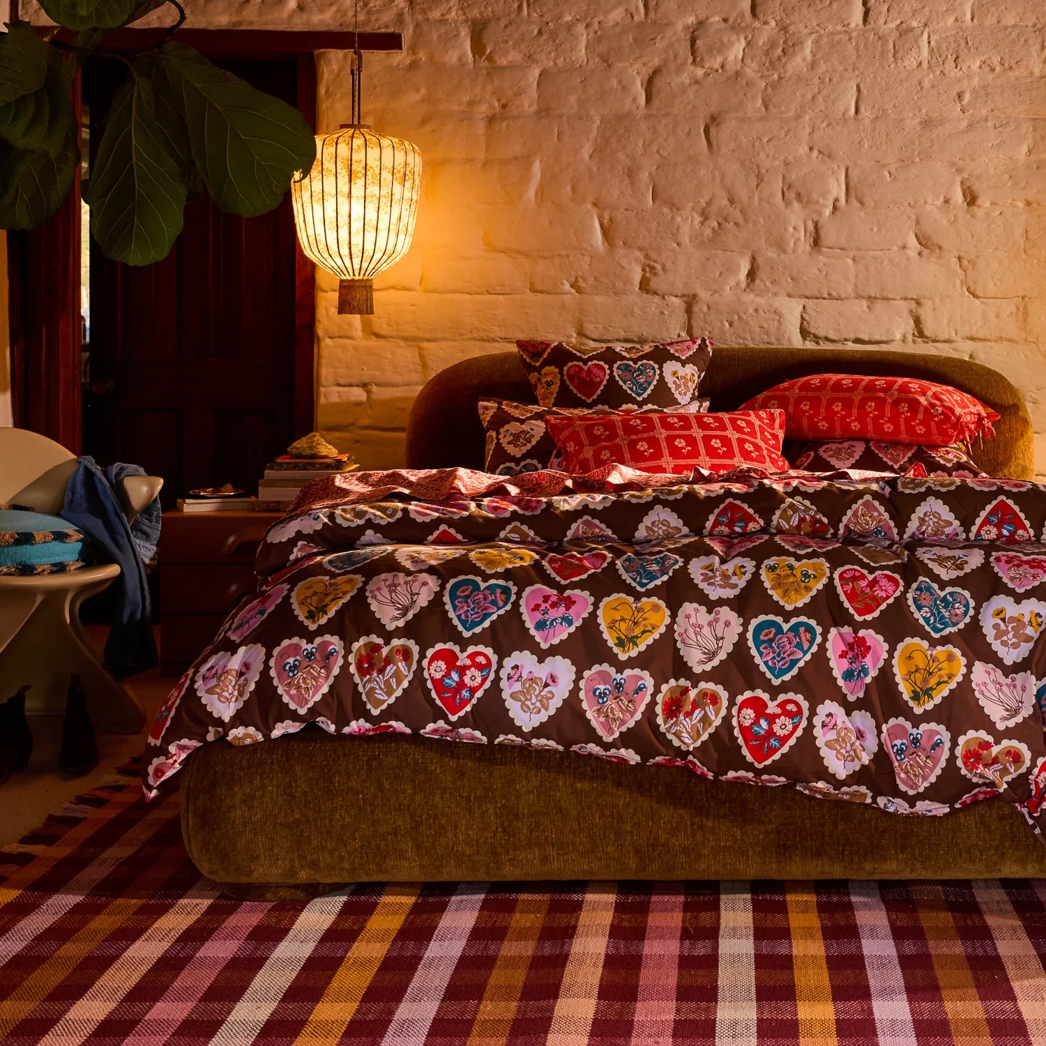 Loretta Cotton Quilt Cover - Umber