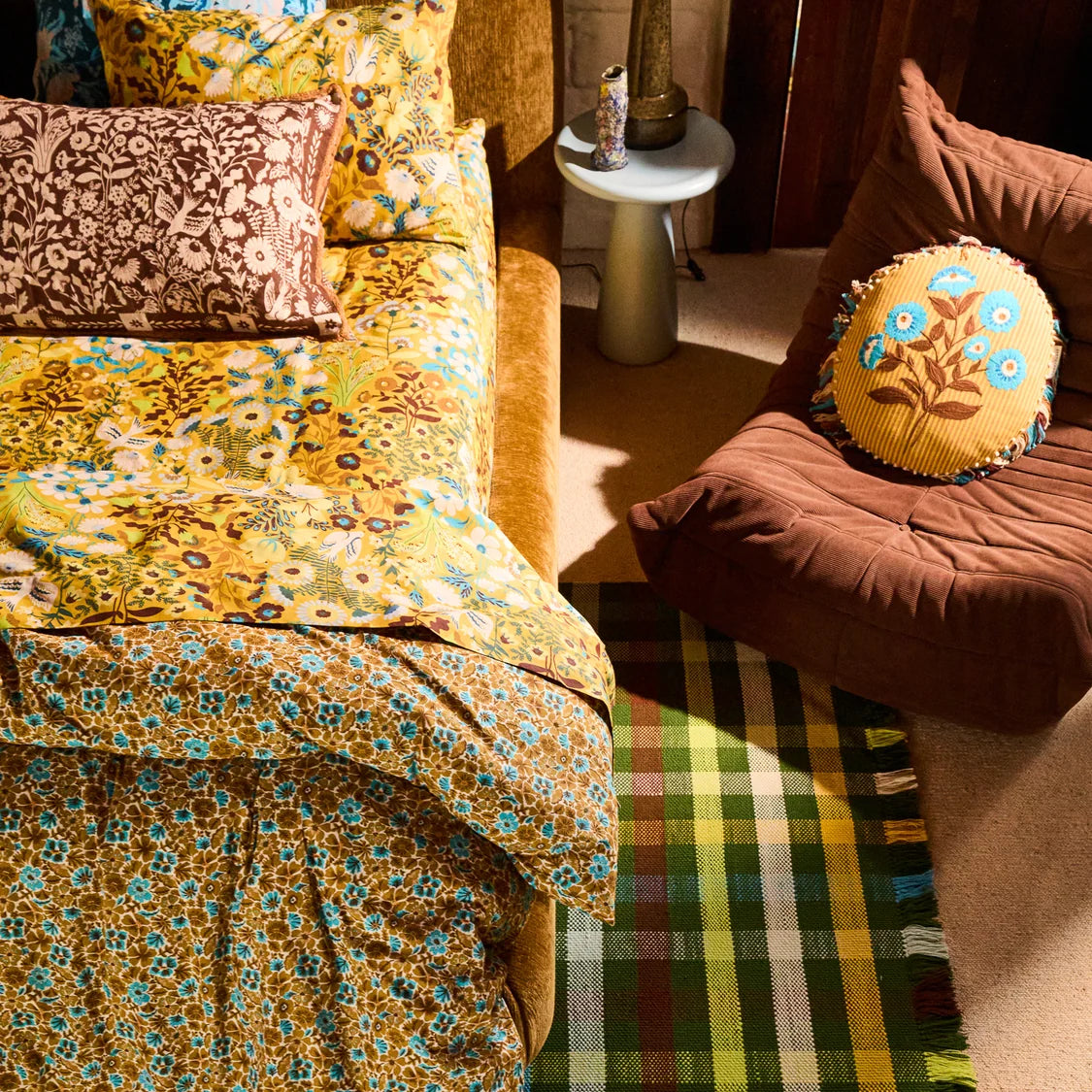 Magnolia Cotton Quilt Cover - Turquoise King