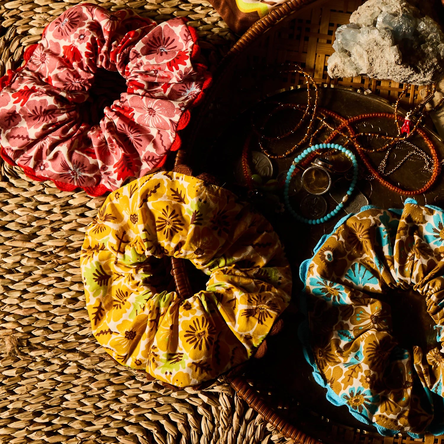 Magnolia Cotton Scrunchie Set