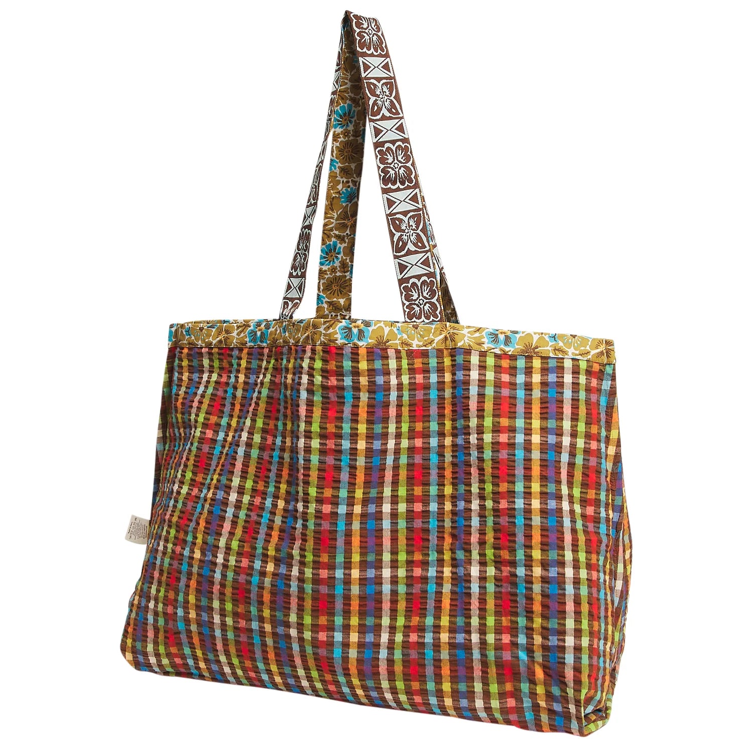 Magnolia Reversible Cotton Tote Bag - Turquoise