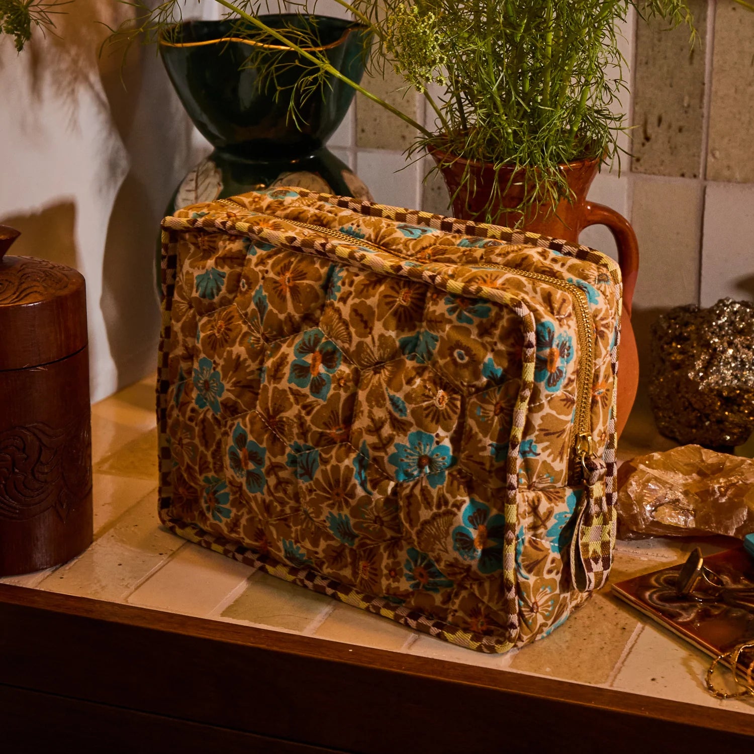 Magnolia Vanity Bag - Turquoise