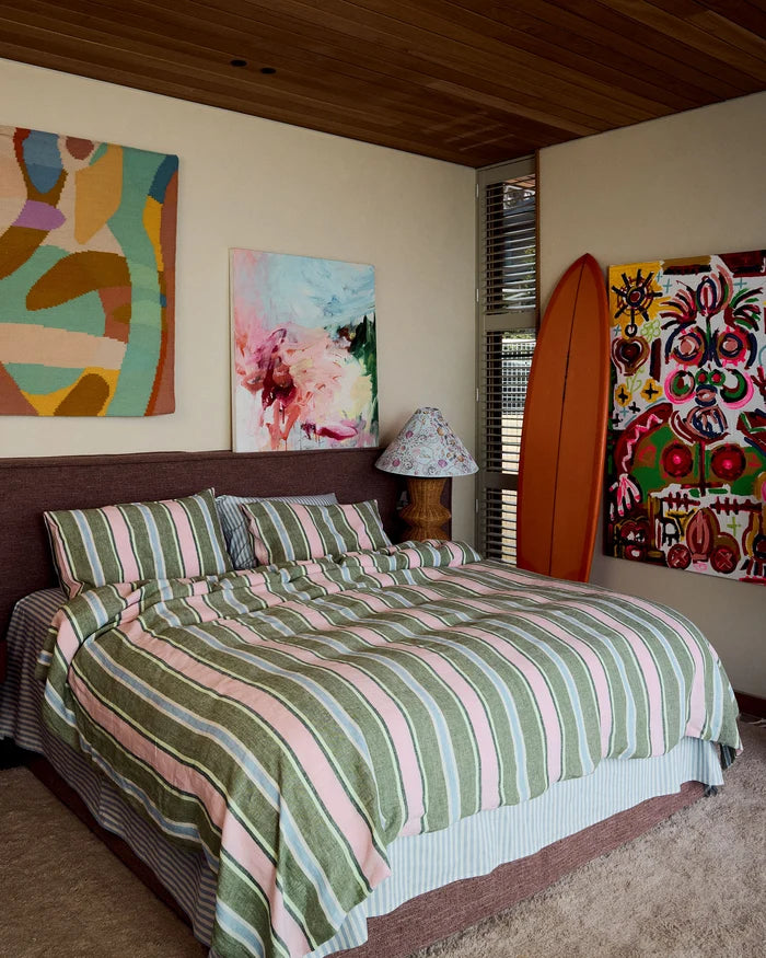 Cactus Stripe Linen Pillowcases 2P Set