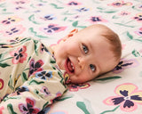 Pretty Pansy Organic Long Sleeve Zip Romper