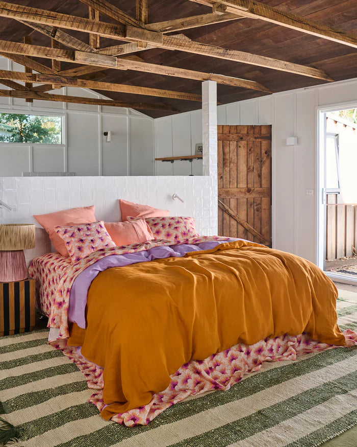 Morning Glory Linen Quilt Cover