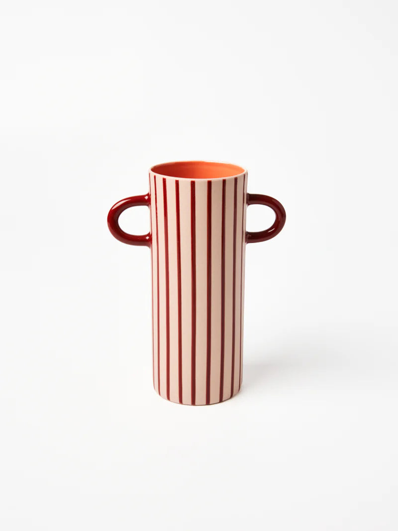 Griffe Bud Vase Pink Pinstripe