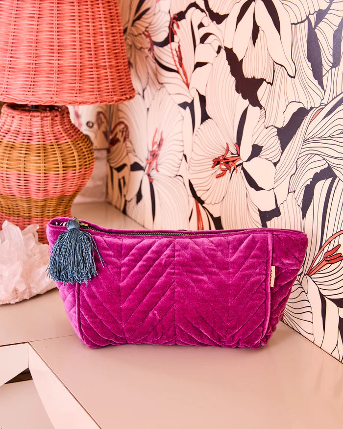 Wild Grape Velvet Toiletry Bag