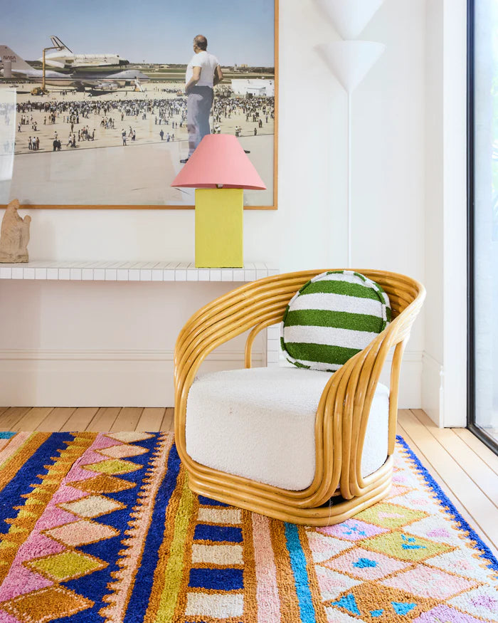 Moss Stripe Boucle Pea Cushion