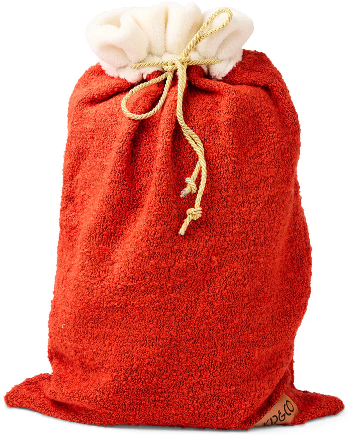 Red Boucle Santa Sack