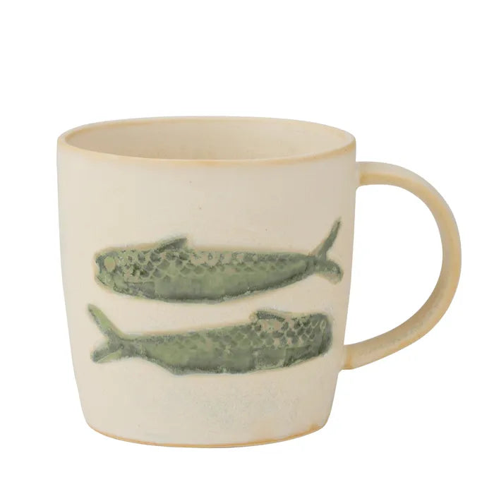 Riva Ceramic Mug Ivory/Green