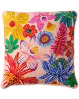 Wild Flowers In Bloom Embroidered Cushion