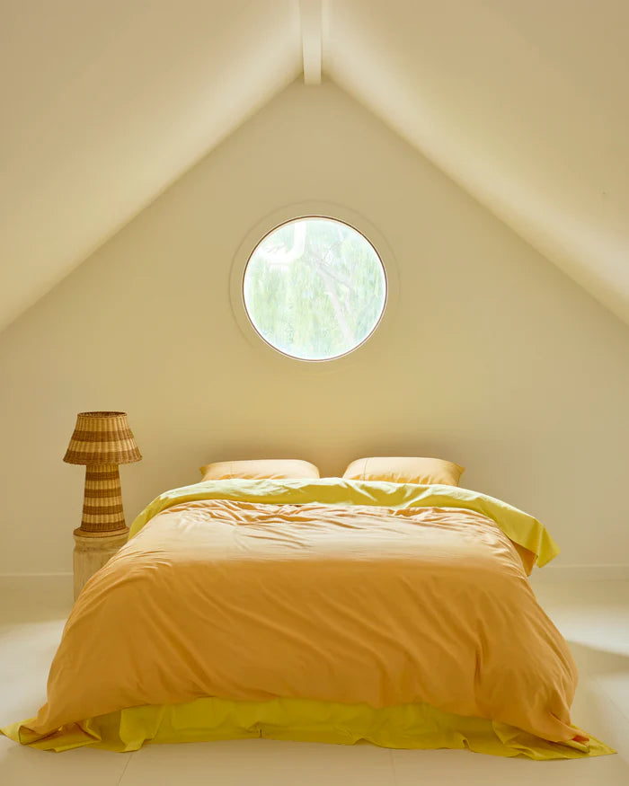 Glow In Yellow Bamboo Cotton Quilt Cover - Queen