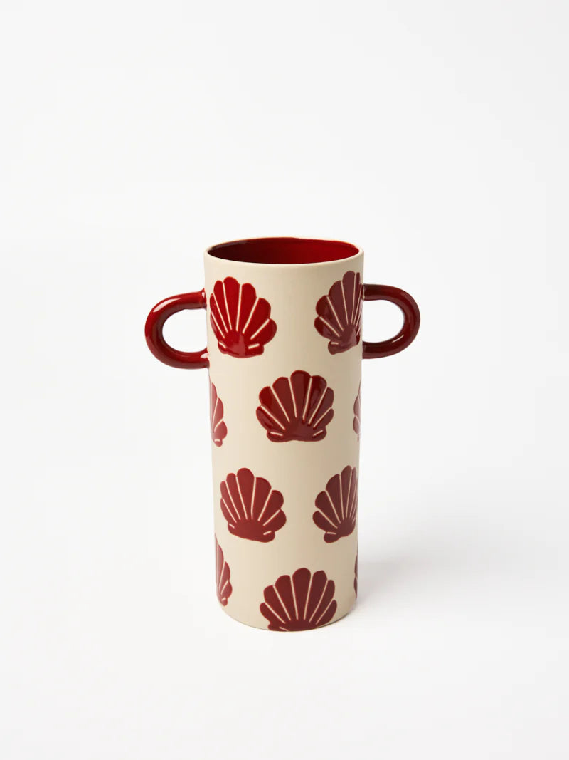 Griffe Tall Vase Burgundy Shell