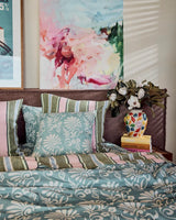Cactus Stripe Linen Flat Sheet