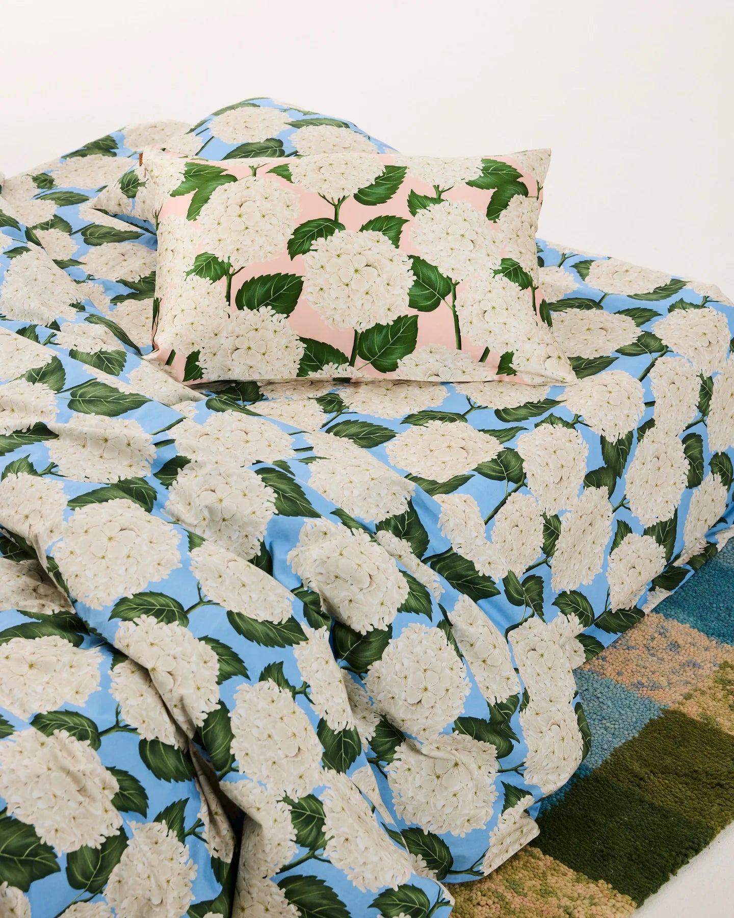 Hydrangea Blue Organic Cotton Flat Sheet