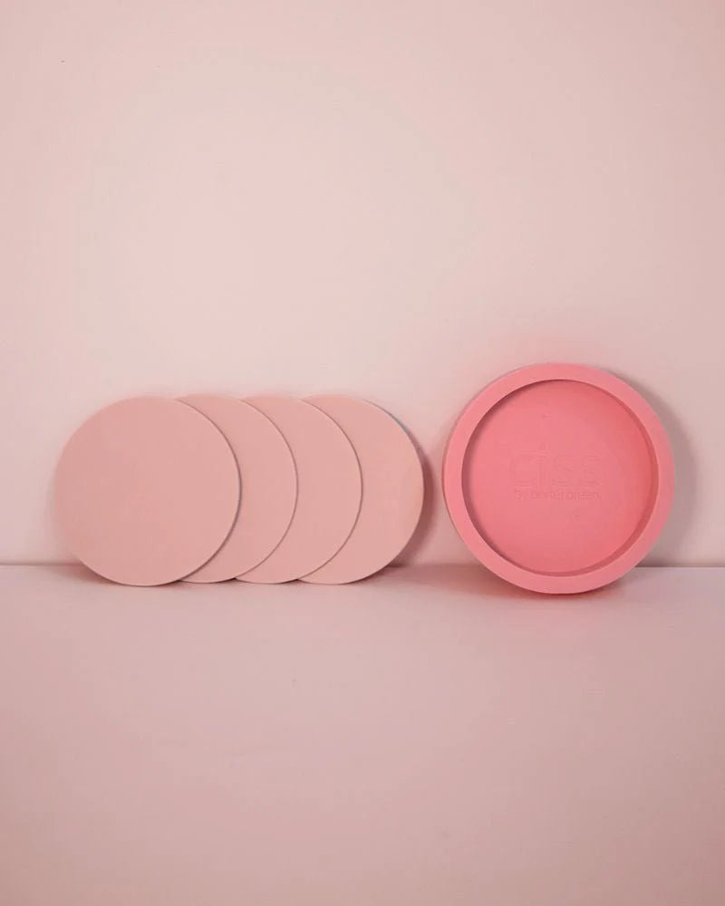 Silicone Unbreakable Coasters - Flamingo + Lotus