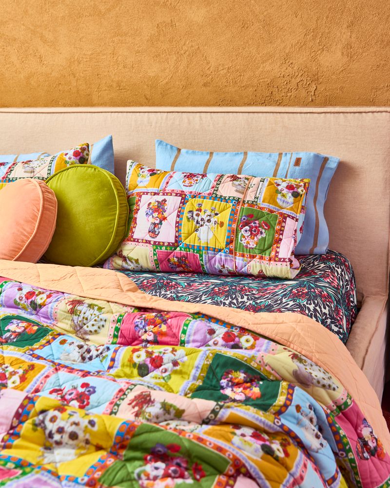 Kip&Co x Margaret Preston Margaret's Vase Organic Cotton Quilted Bedspread Large