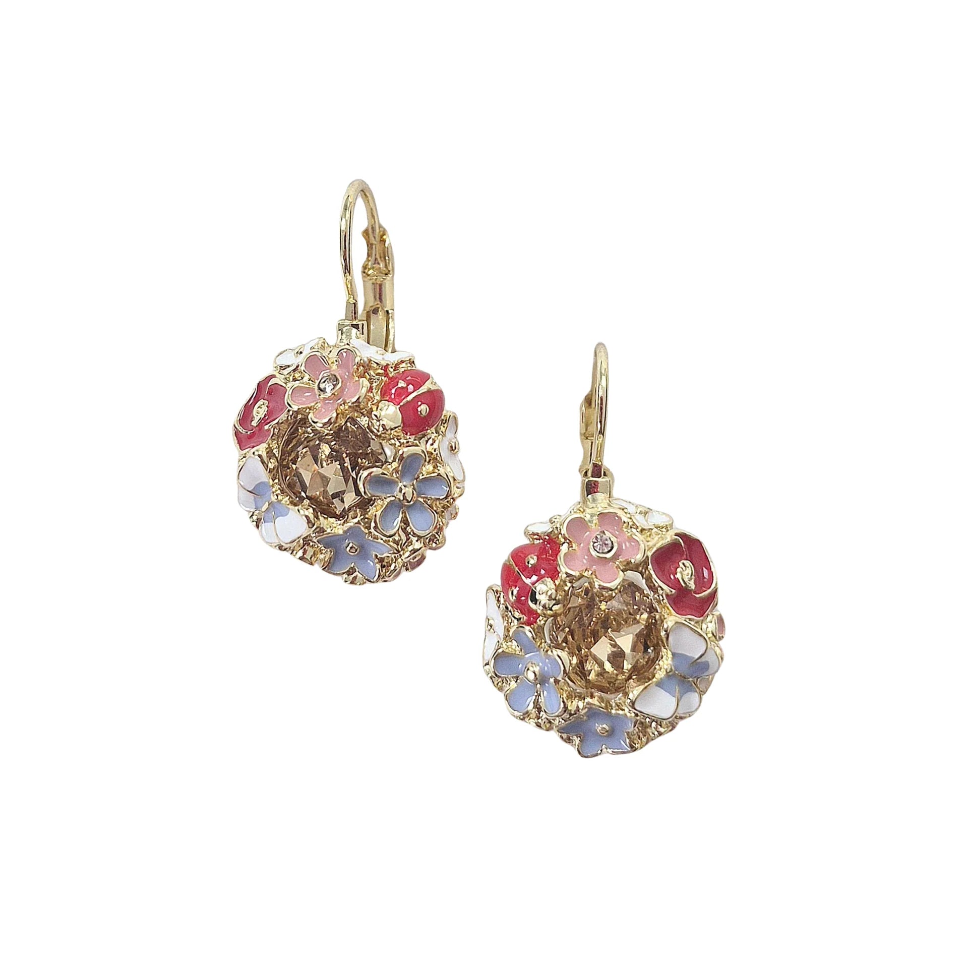 Crystal Floral Earring Gold