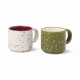 The Simon Set of 2 Espresso Cups - Cream + Olive