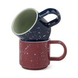 The Simon Set of 2 Espresso Cups - Burgundy + Navy