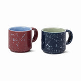 The Simon Set of 2 Espresso Cups - Burgundy + Navy