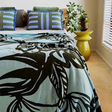 Monstera Leaf Knit Throw Blanket