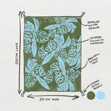 Monstera Leaf Knit Throw Blanket