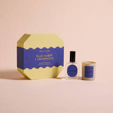 Duo Set - Blue Amber Room Spray Candle