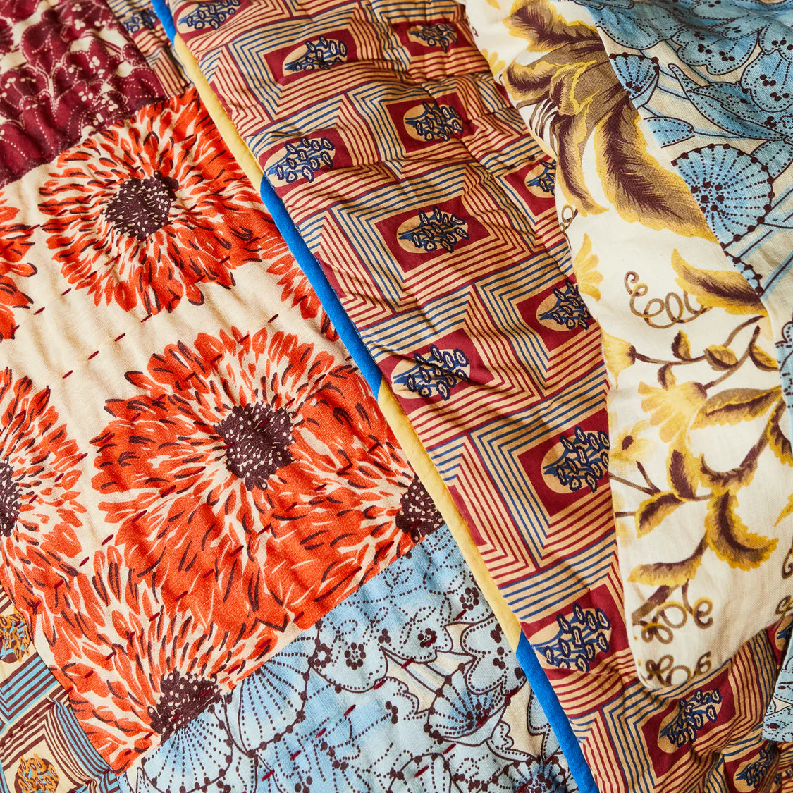 Clarice Patchwork Bedcover - Azure