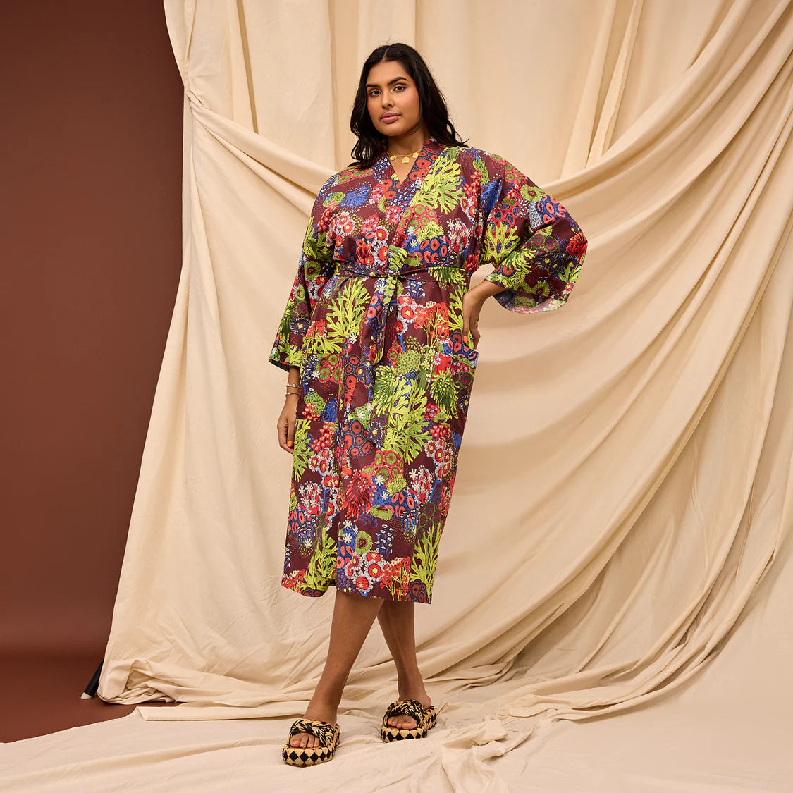 Cora Cotton Robe - Garnet