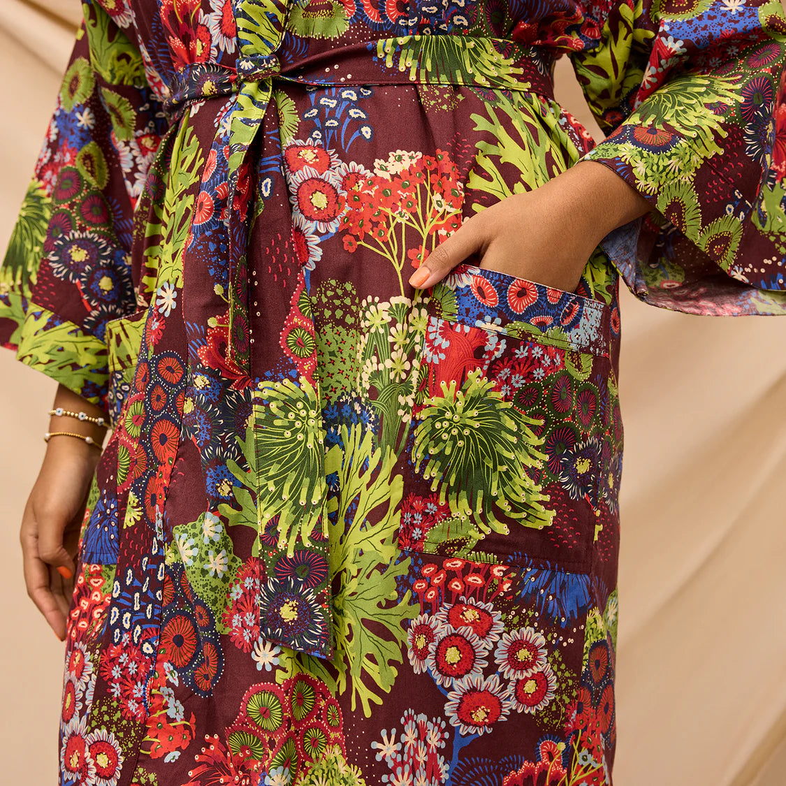 Cora Cotton Robe - Garnet