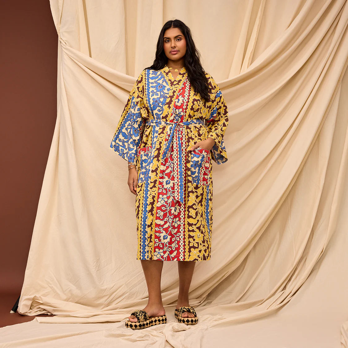 Thea Cotton Robe - Vermillion