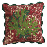 Lucia Embroidered Cushion - Crimson