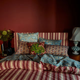 Lucia Embroidered Cushion - Crimson