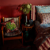 Lucia Embroidered Cushion - Crimson